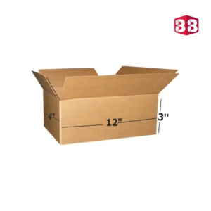 Box Brother 3 Ply Brown Corrugated Box Size 12x4x3 Inch | Strong & Affordable Shipping Solution for Ecommerce & Retail