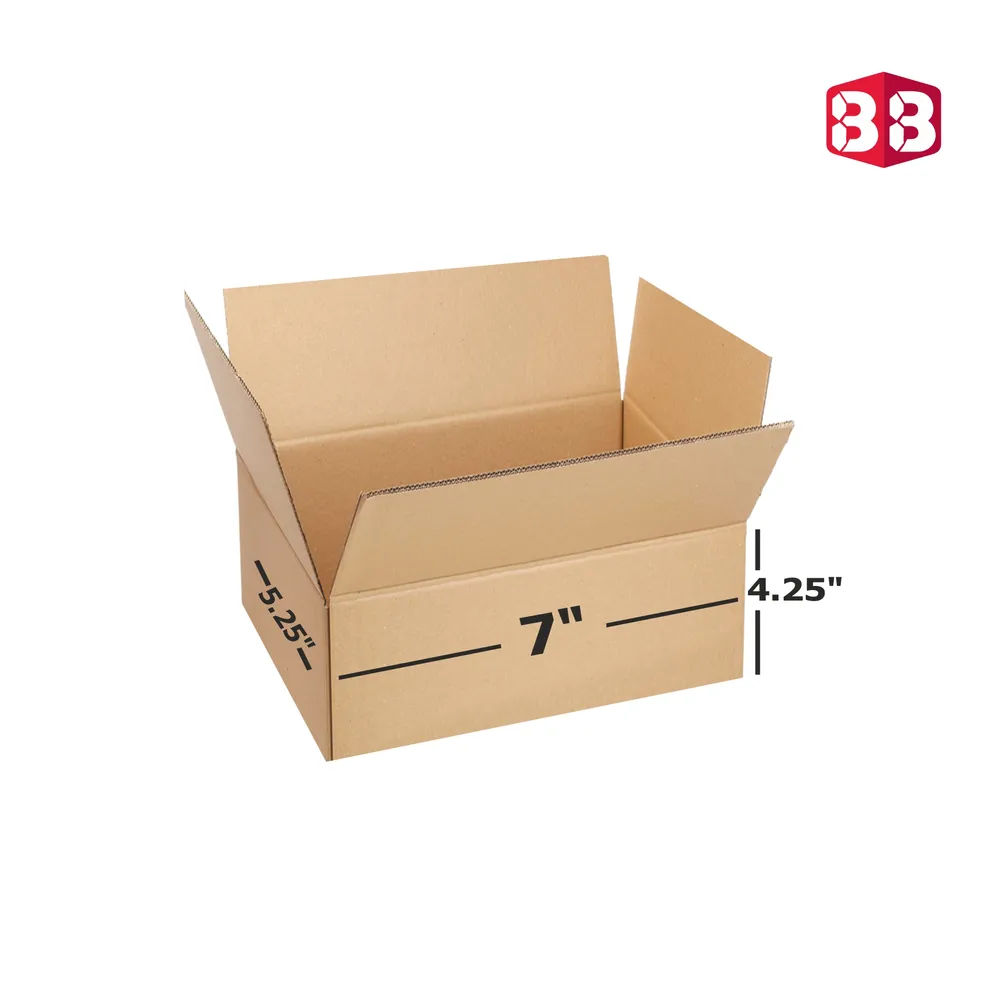 Box Brother 3 Ply Brown Corrugated Packing Box Size 7x5.25x4.25 Inch | Durable Kraft Carton for Shipping & Packaging