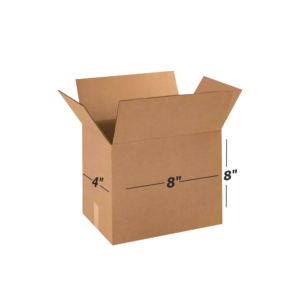3 Ply Brown Corrugated Box Size 8x4x8 Inch | Tall & Sturdy Shipping Box for Ecommerce, Courier & Packaging