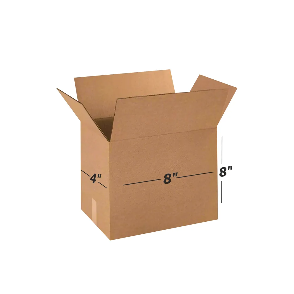 3 Ply Brown Corrugated Box Size 8x4x8 Inch | Tall & Sturdy Shipping Box for Ecommerce, Courier & Packaging