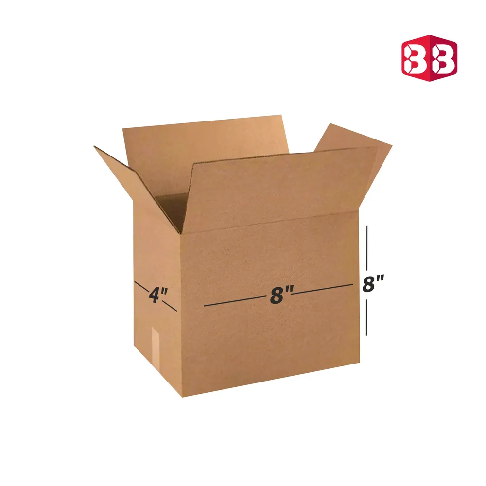 Box Brother 3 Ply Brown Corrugated Box Size 8x4x8 Inch | Tall & Sturdy Shipping Box for Ecommerce, Courier & Packaging