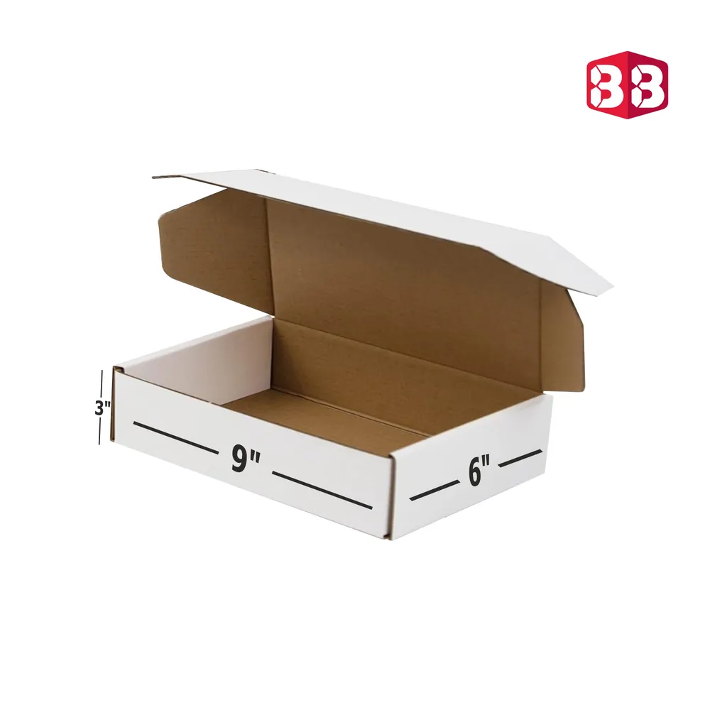 Box Brother 3 Ply White Flap Corrugated Box – Size 9x6x3 Inch I Premium Corrugated Packaging for Gifts, Soaps, Ecommerce & Bulk Orders