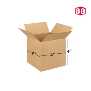 Box Brother 3 Ply Brown Corrugated Carton Box 4x4x4 Inch, Shipping Box, Cardboard Box
