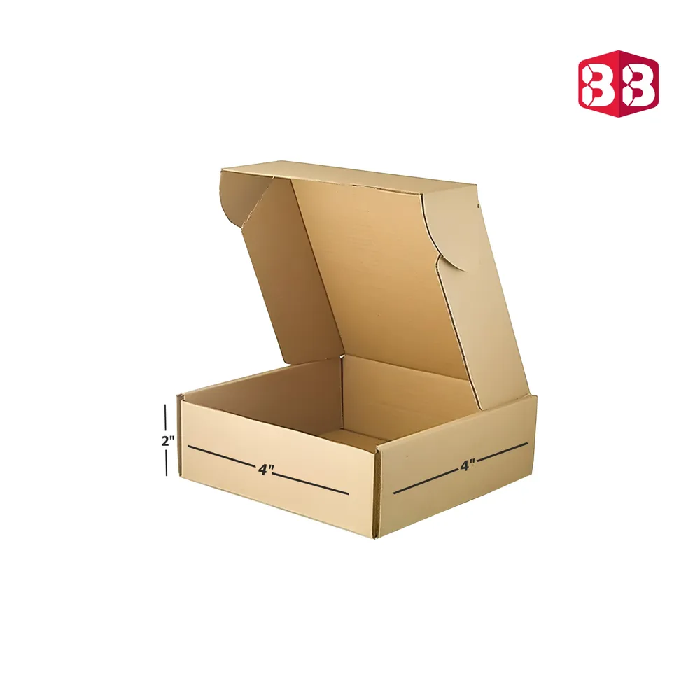 Box Brother 3-Ply Brown Flap Box 4x4x2 Inch-Ultimate Packaging Solution for Small Businesses