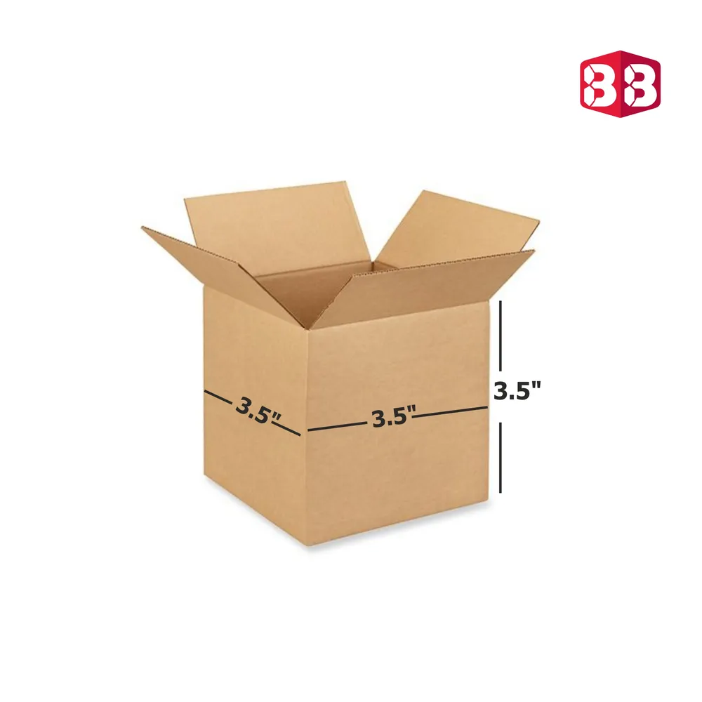 Box Brother 3 ply Brown Corrugated Packing Box 3.5×3.5×3.5 inch, Cardboard Box, Cartoon Box