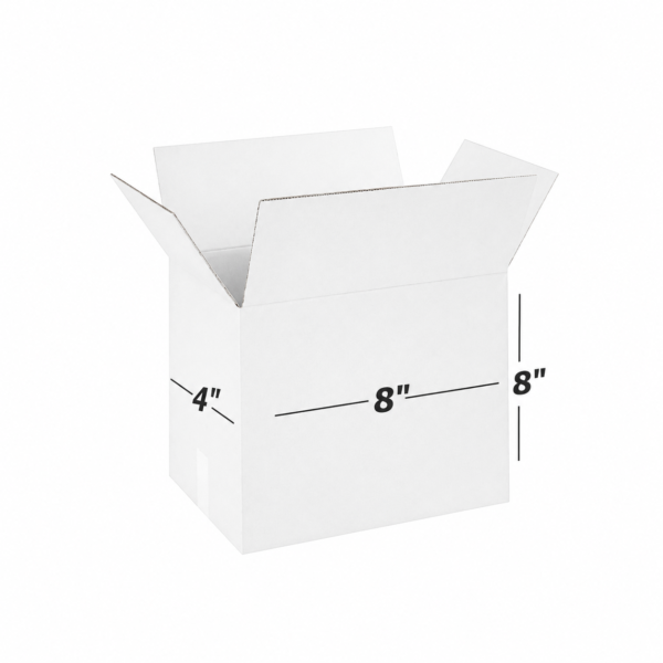 3 Ply White Corrugated Box Size 8x4x8 Inch | Tall & Sturdy Shipping Box for Ecommerce, Courier & Packaging