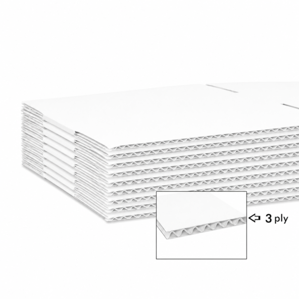 3 Ply White Corrugated Packing Box 5x4x3.5 Inch, Shipping Box, Packaging Box 5x4x3.5 Inch 3 ply White Corrugated Box - Image 2