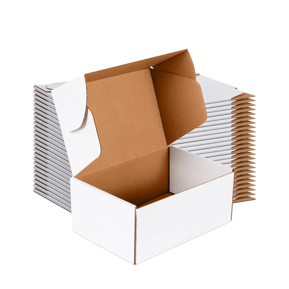 Packaging Box 5x5x2 Inch White Flap Box – Mini Corrugated Packaging for Jewelry, Gifts & E-commerce Orders - Image 2