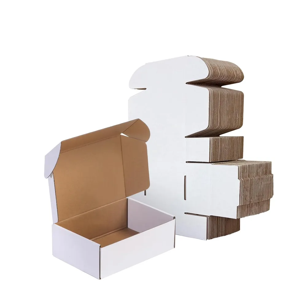 Packaging Box 5x5x2 Inch White Flap Box – Mini Corrugated Packaging for Jewelry, Gifts & E-commerce Orders - Image 3