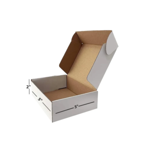 Packaging Box 5x5x2 Inch White Flap Box – Mini Corrugated Packaging for Jewelry, Gifts & E-commerce Orders